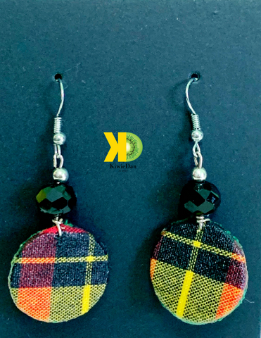 Small Madras Earring with Black