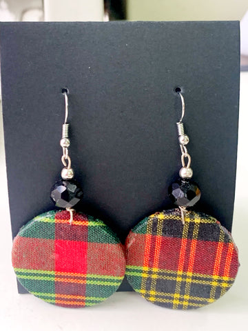 Large Madras Earring with Black