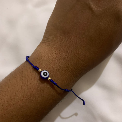 Blue Evil Eye String Bracelet