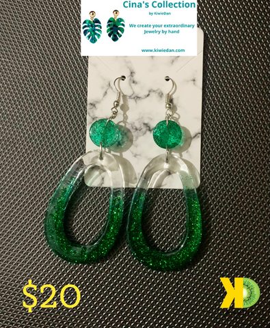 Green Drizzy Earrings