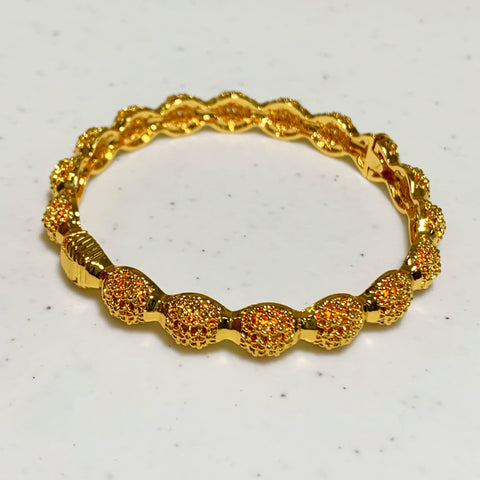 African Bubb Style Gold Bracelet