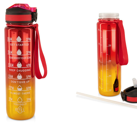 Water Bottle - Medium - Red/Yellow Ombre Shine (900ml)