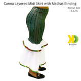 Canna Layered Midi Skirt with Madras Binding