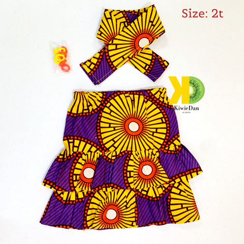 Yellow Sun Layered Skirt 2pc Set