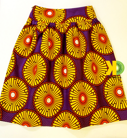 Yellow Star African Print Skirt