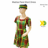 Madras Flare Short Dress