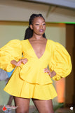 Yellow Peplum Jazzy Dress