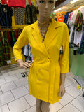 Yellow Blazer Pleated Dress