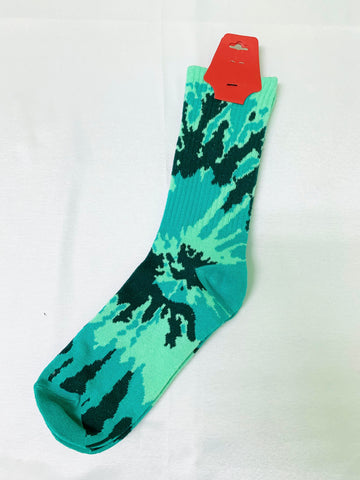 Blue Green Tie Dye Socks