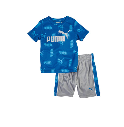 Boy Blue Puma Tee with Grey Shorts