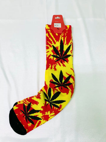 Red Splatter Weed Socks