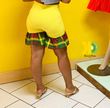 Yellow Esou Bell Madras Shorts