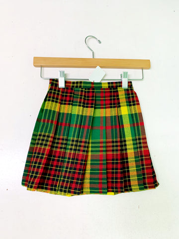 Girl Pleated Madras Skirt